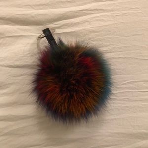 Fur pom pom keychain